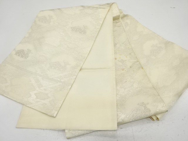  アンティーク　絽　有栖川文様織り出し袋帯（材料）